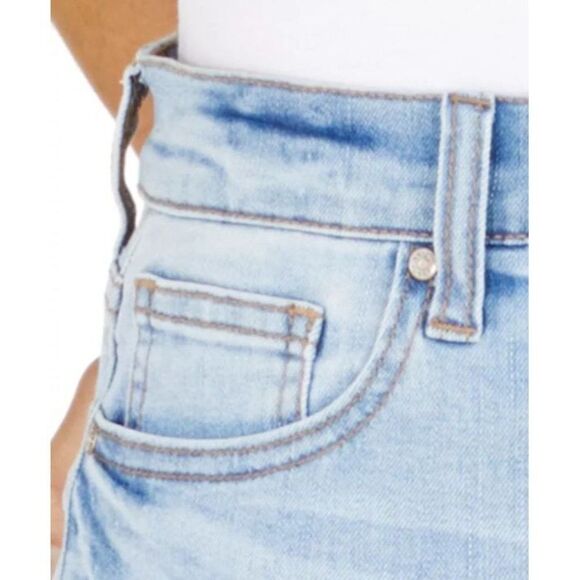 Celebrity Pink Curvy Fit Jean Shorts 0 Light Blue‎ Juniors' Cuffed Stretch Faded - Picture 9 of 11